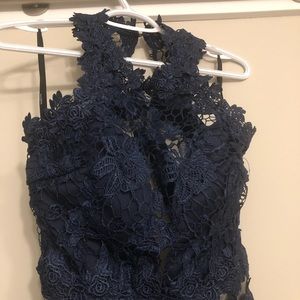 Soieblu, midnight blue midi dress.